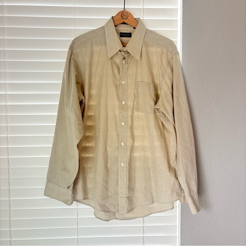 Christian Dior Monsieur Men’s Button Up Dress Shirt Size 17 34-35 Made In USA